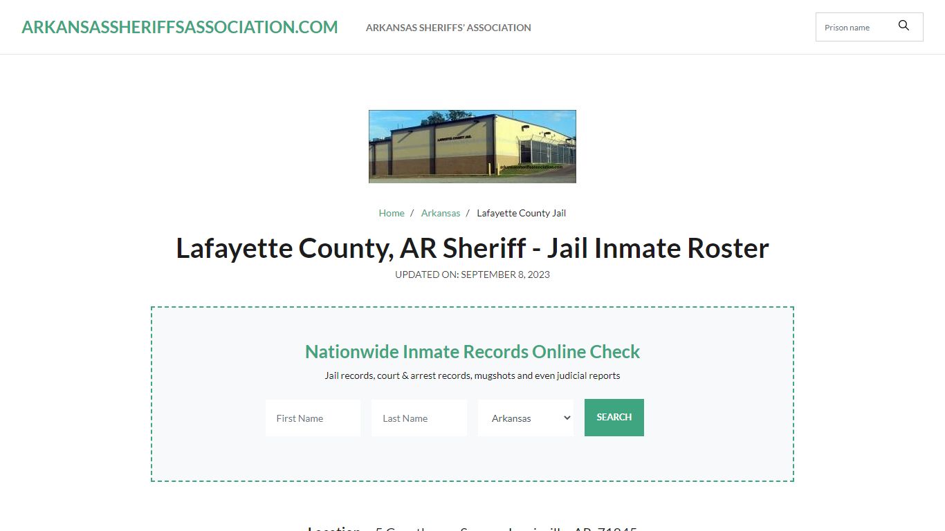 Lafayette County, AR Sheriff - Jail Inmate Roster